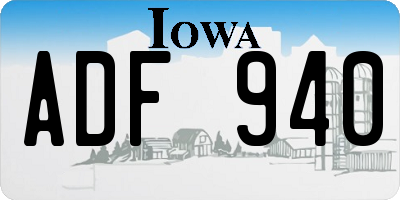 IA license plate ADF940