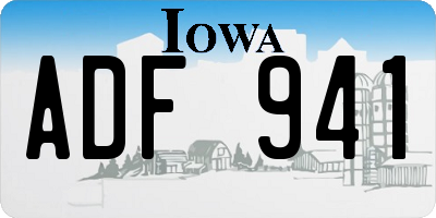 IA license plate ADF941