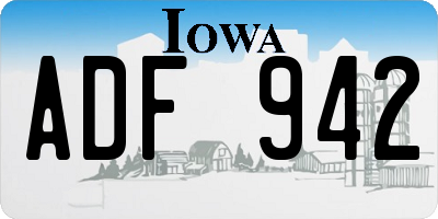IA license plate ADF942