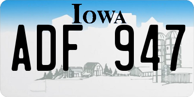 IA license plate ADF947