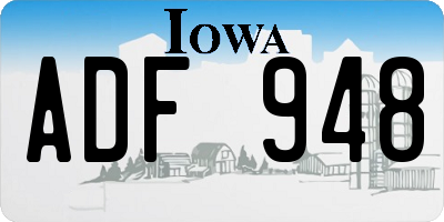 IA license plate ADF948