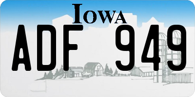 IA license plate ADF949