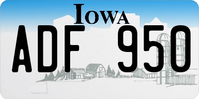 IA license plate ADF950