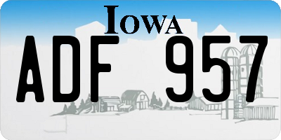 IA license plate ADF957
