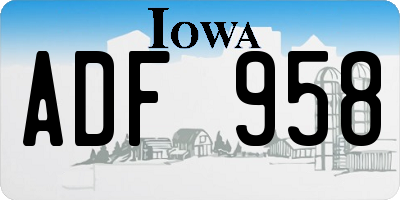 IA license plate ADF958