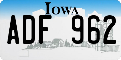 IA license plate ADF962