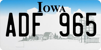 IA license plate ADF965