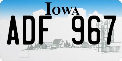 IA license plate ADF967