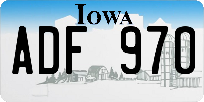 IA license plate ADF970
