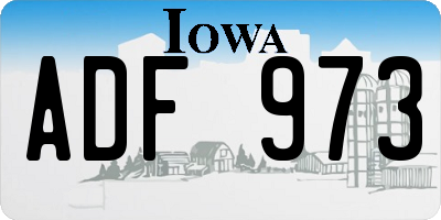 IA license plate ADF973