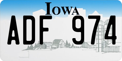 IA license plate ADF974