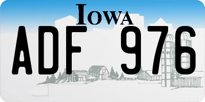 IA license plate ADF976