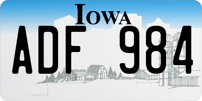 IA license plate ADF984