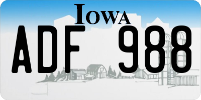 IA license plate ADF988