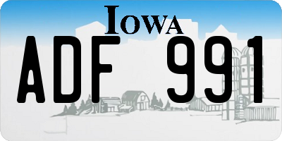IA license plate ADF991