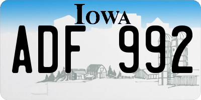 IA license plate ADF992
