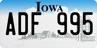IA license plate ADF995