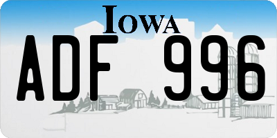 IA license plate ADF996