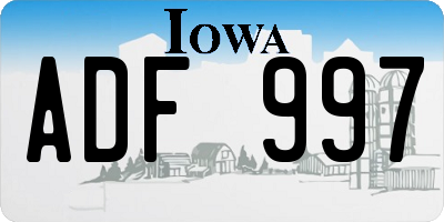 IA license plate ADF997
