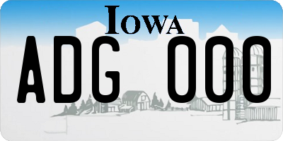 IA license plate ADG000