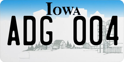 IA license plate ADG004