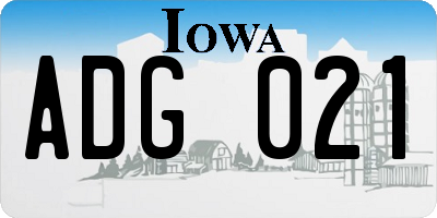 IA license plate ADG021