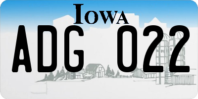 IA license plate ADG022