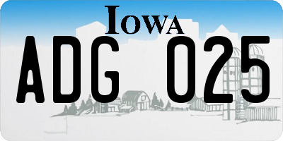 IA license plate ADG025