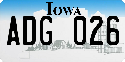 IA license plate ADG026