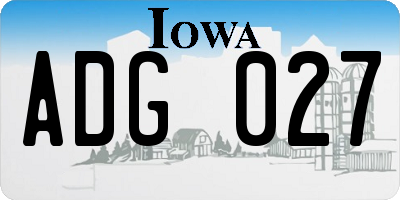 IA license plate ADG027