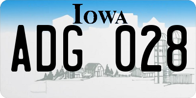 IA license plate ADG028
