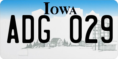 IA license plate ADG029