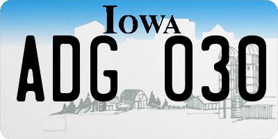 IA license plate ADG030