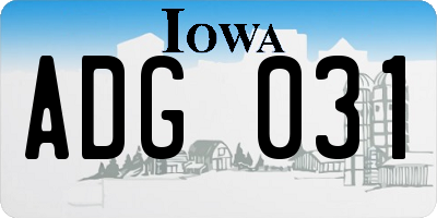 IA license plate ADG031