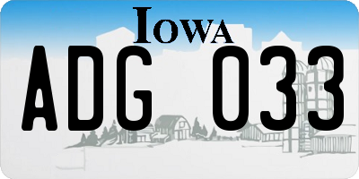 IA license plate ADG033