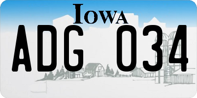 IA license plate ADG034