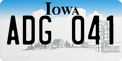 IA license plate ADG041