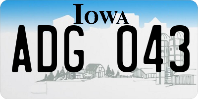IA license plate ADG043