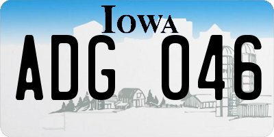 IA license plate ADG046