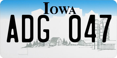 IA license plate ADG047