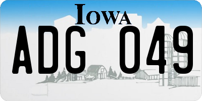 IA license plate ADG049