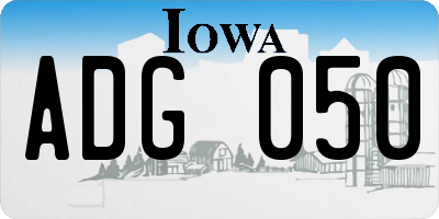 IA license plate ADG050