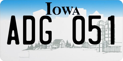 IA license plate ADG051