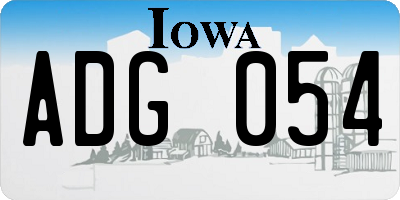 IA license plate ADG054