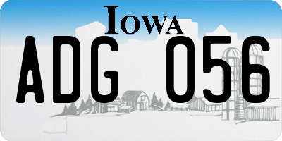 IA license plate ADG056