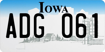 IA license plate ADG061