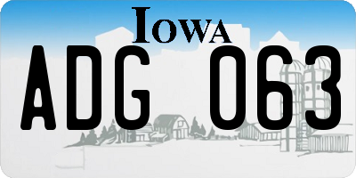 IA license plate ADG063