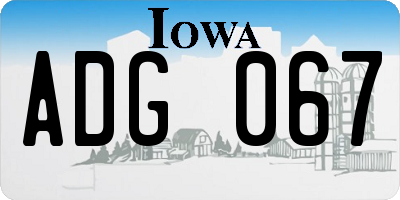 IA license plate ADG067
