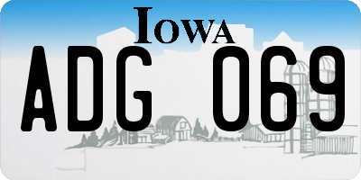 IA license plate ADG069
