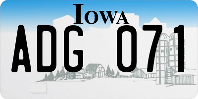 IA license plate ADG071